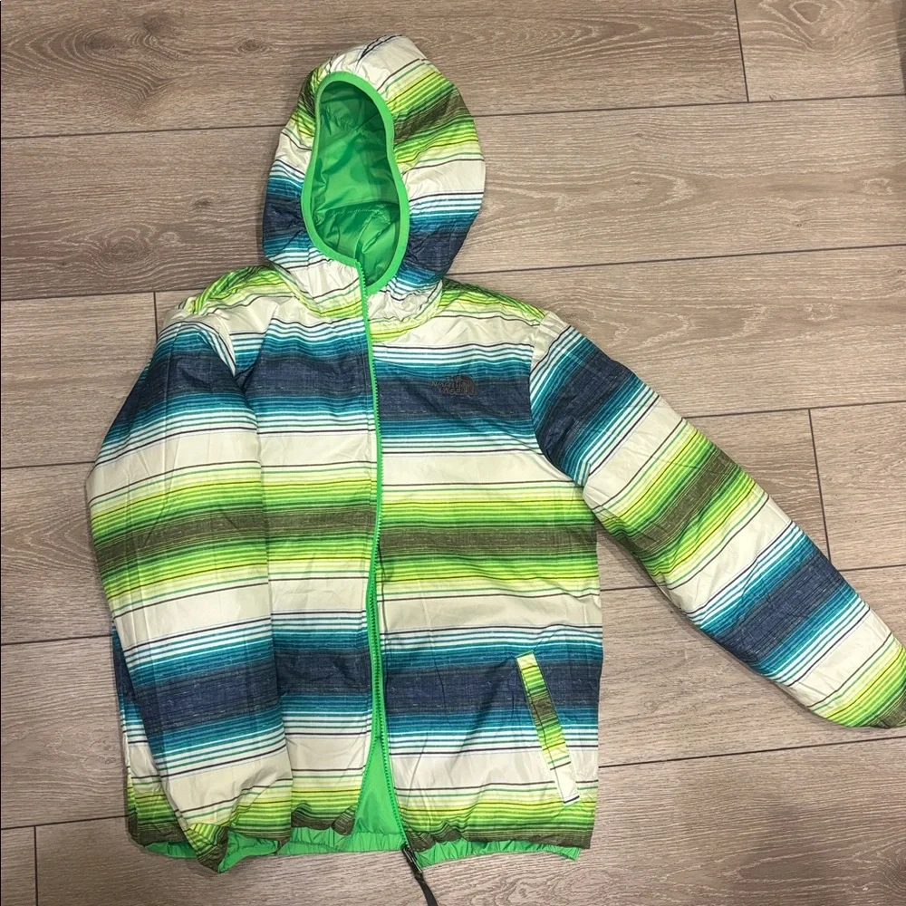 The North Face Boys' Jacket in Bright Green with Black Logo Tag